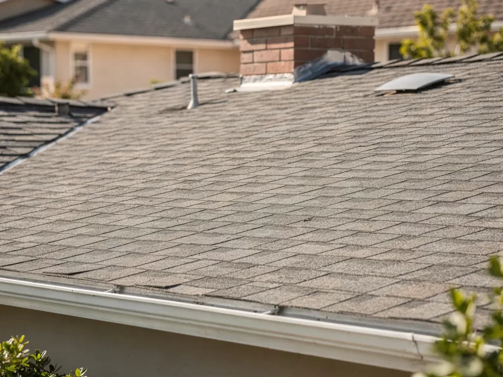 Well-maintained asphalt shingle roof with clean gutters showing proper roof care and maintenance for longer lifespan