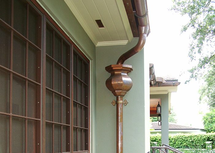 custom copper gutter downspout